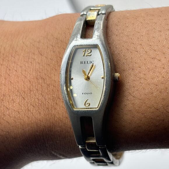 Vintage Silver & Gold Relic Men's Watch - Picture 1 of 5